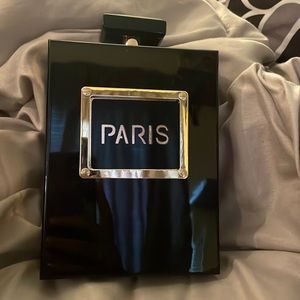Black purse Paris themed